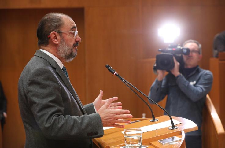 Javier Lambán en Pleno de Cortes