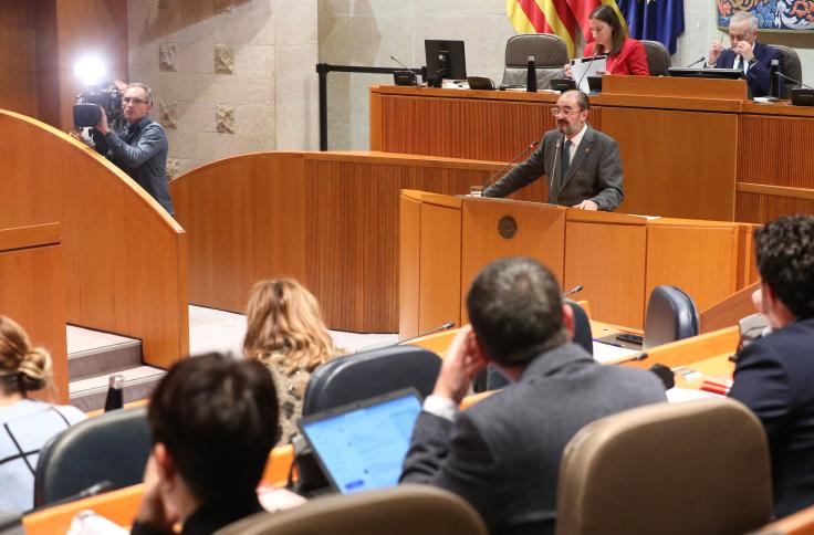 Javier Lambán en Pleno de Cortes