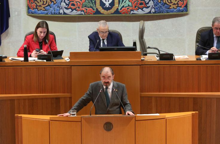 Javier Lambán en Pleno de Cortes