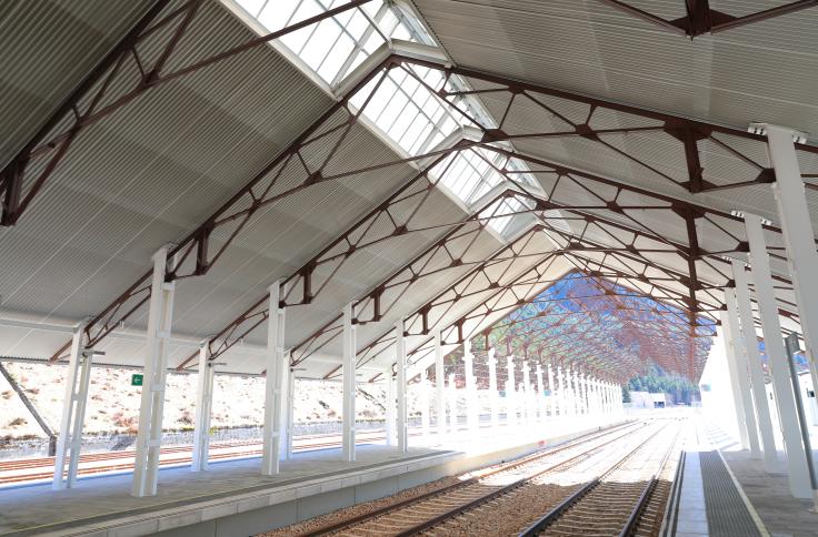 Visita a la obra ferroviaria en Canfranc