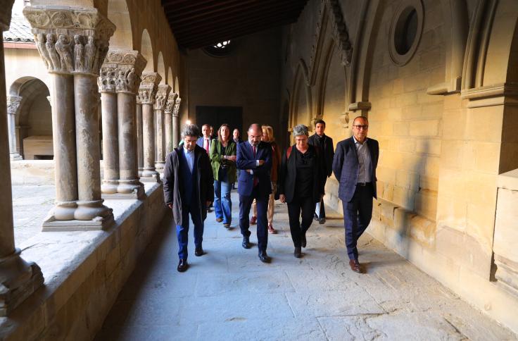 Lambán visita las obras de San Pedro el Viejo y el Círculo Católico