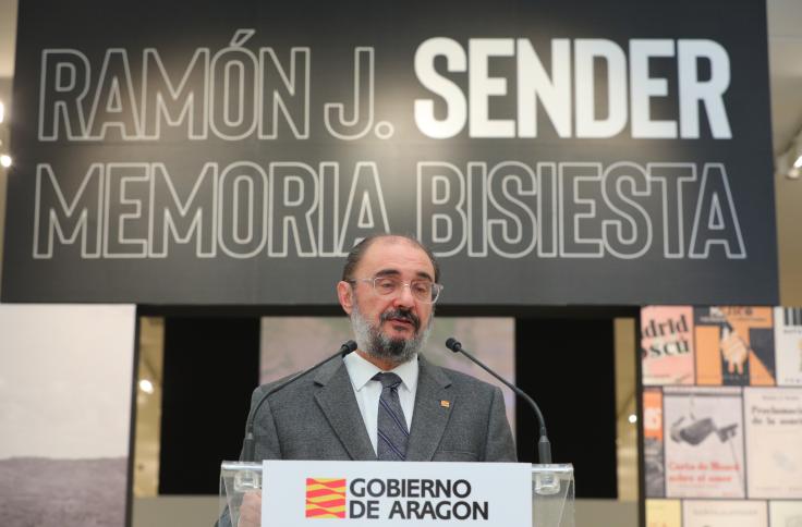 Inauguración de la exposición sobre Ramón J. Sender en el Museo de Zaragoza