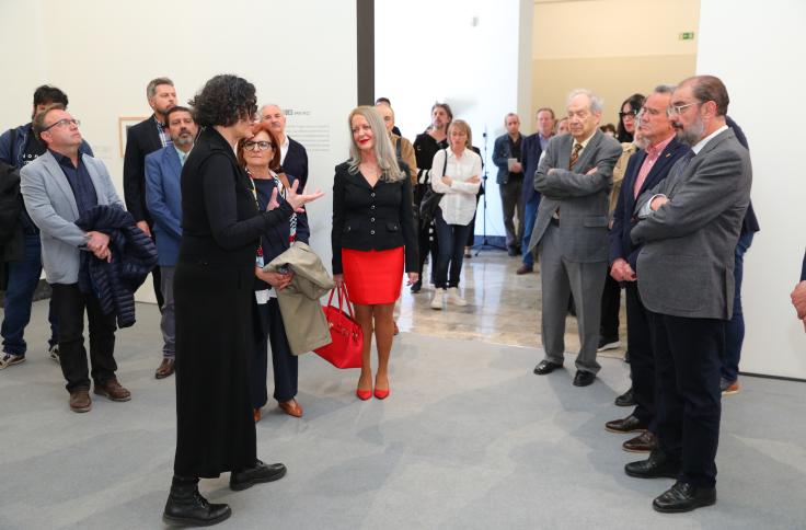 Inauguración de la exposición sobre Ramón J. Sender en el Museo de Zaragoza