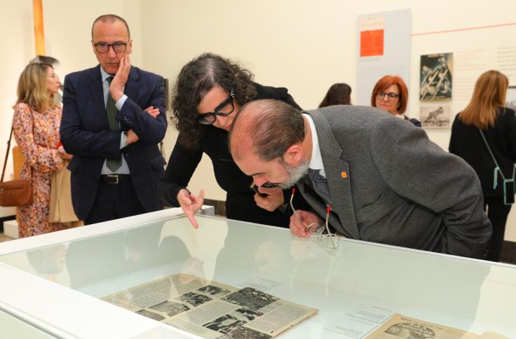 Inauguración de la exposición sobre Ramón J. Sender en el Museo de Zaragoza