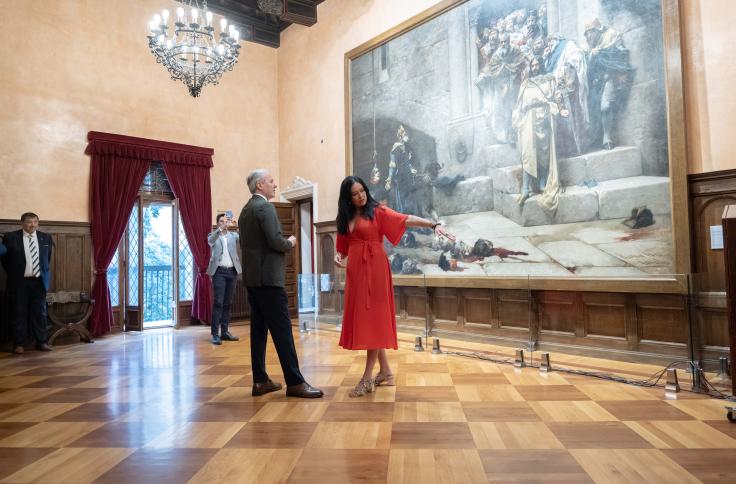 Visita institucional de Jorge Azcón al Ayuntamiento de Huesca y a la Delegación Territorial del Gobierno