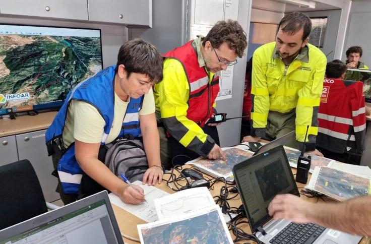 Simulacro de incendio forestal en Calamocha