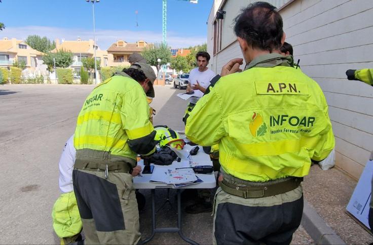 Simulacro de incendio forestal en Calamocha