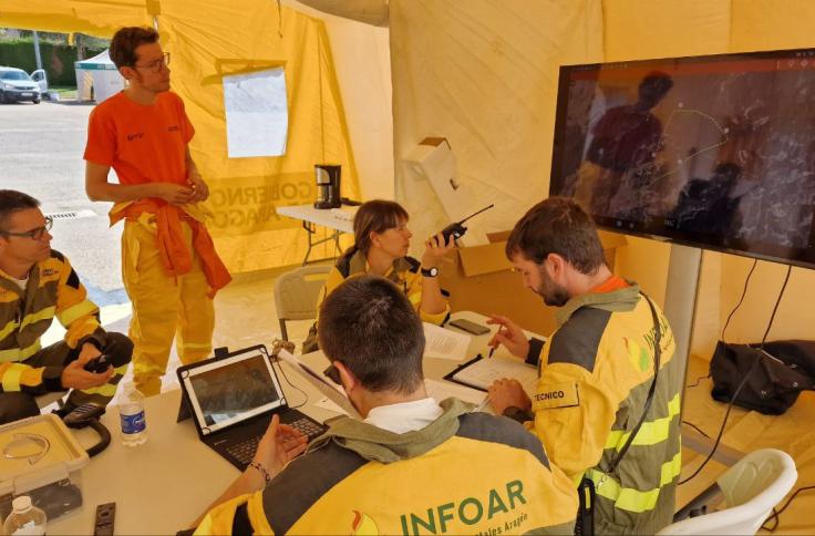 Simulacro de incendio forestal en Calamocha