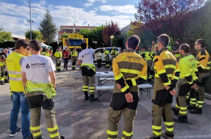 Simulacro de incendio forestal en Calamocha