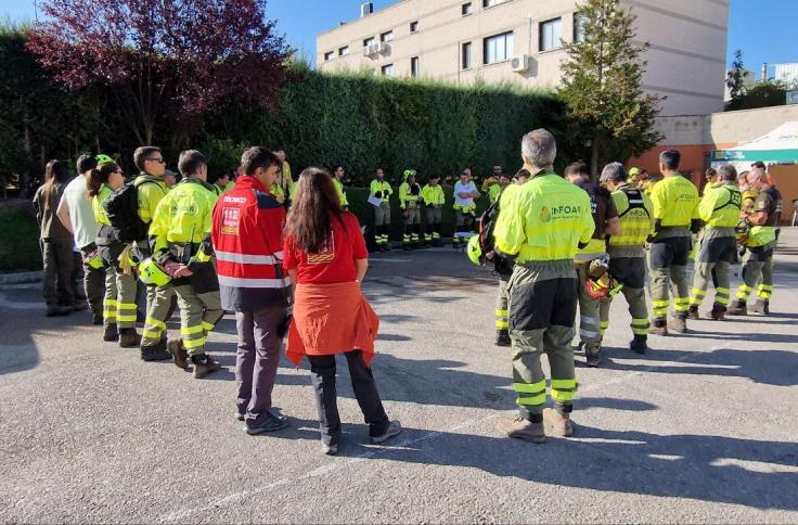 Simulacro de incendio forestal en Calamocha