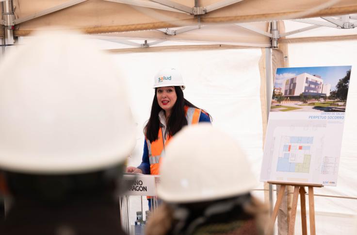 Acto de colocación de la primera piedra del nuevo centro de Salud del Perpetuo Socorro de Huesca