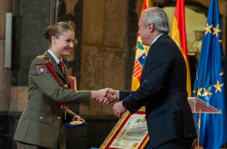 La Princesa Leonor ha recibido la Medalla de Aragón, máxima distinción del Gobierno de Aragón