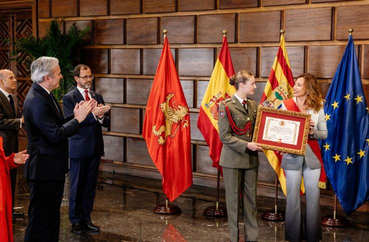 La Princesa Leonor ha recibido la Medalla de Aragón, máxima distinción del Gobierno de Aragón