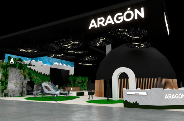 Recreación virtual del stand de FITUR 2025.
