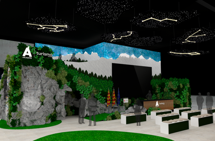 Recreación virtual del stand de FITUR 2025.