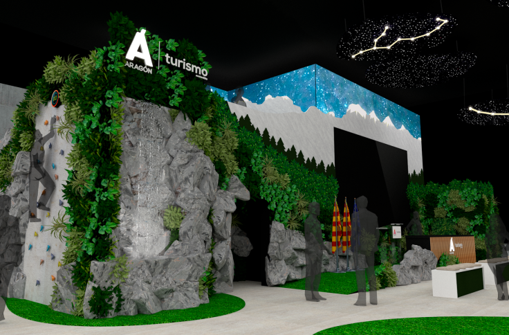 Recreación virtual del stand de FITUR 2025.