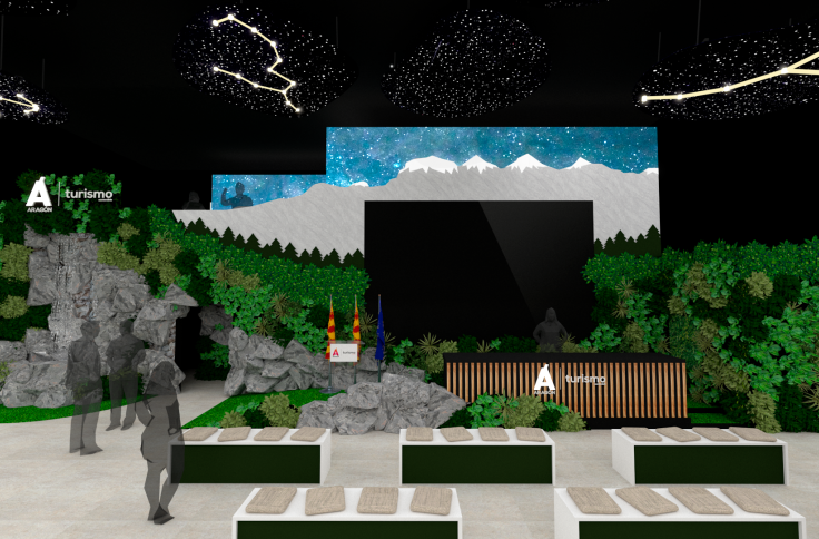 Recreación virtual del stand de FITUR 2025.