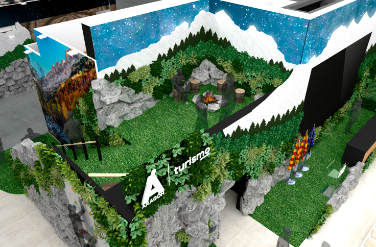 Recreación virtual del stand de FITUR 2025.