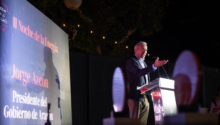 El presidente de Aragón, Jorge Azcón, en la II Noche de la Energía.