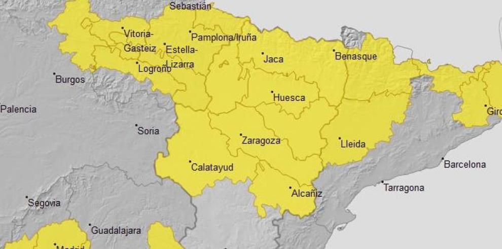 Aviso por temperaturas máximas para el 17 de agosto