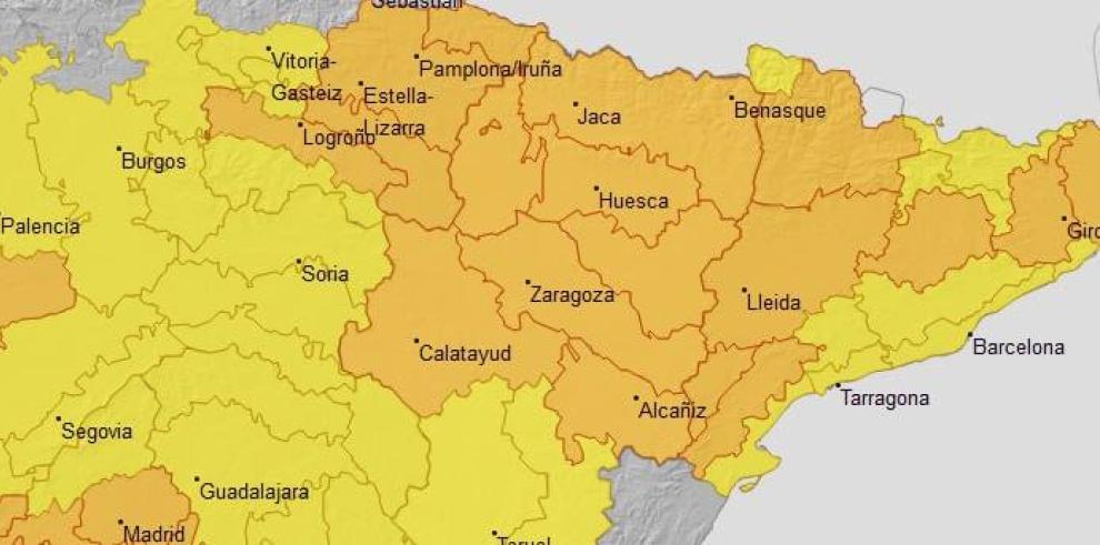 Aviso naranja temperaturas máximas