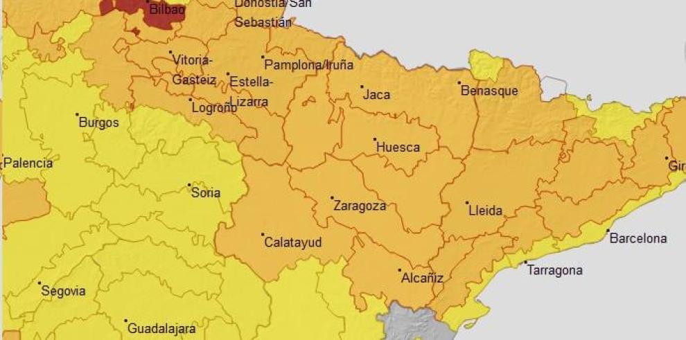 Temperaturas máximas para el 23 de agosto