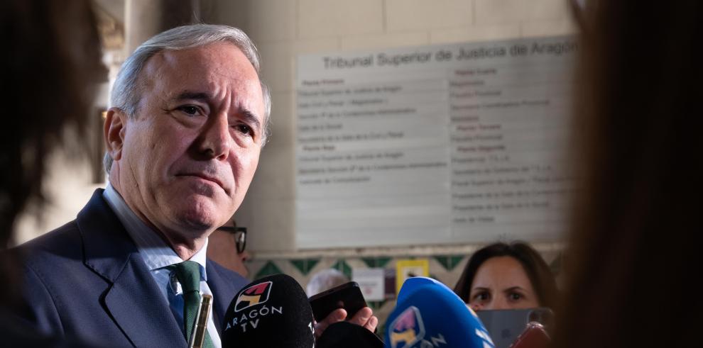 El presidente de Aragón, Jorge Azcón, durante la apertura del Año Judicial 2023/2024 en el TSJA.