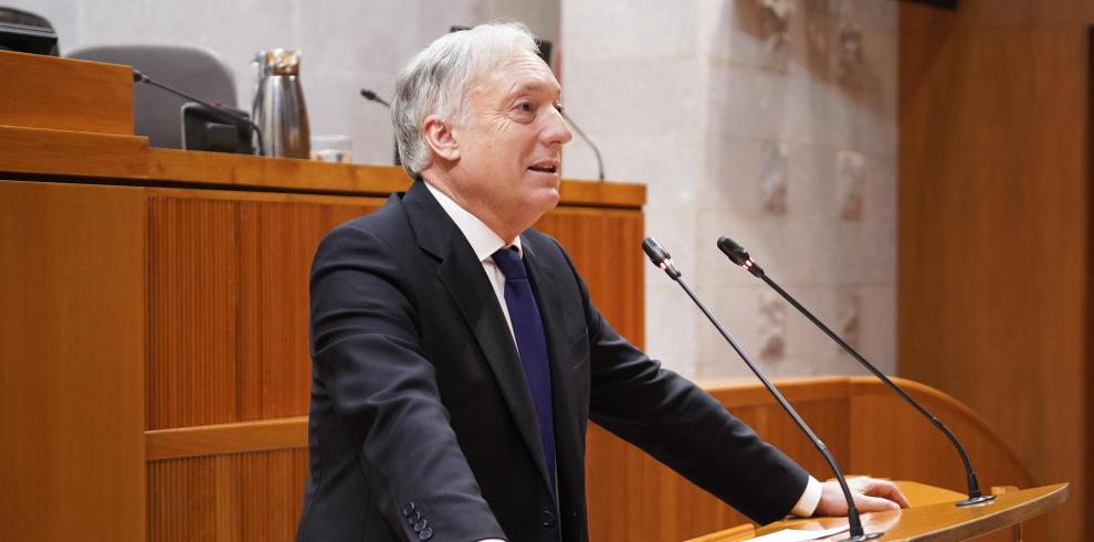El consejero Octavio López, hoy en el pleno de las Cortes.