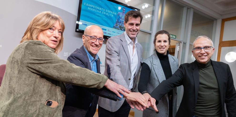 Presentación del Campeonato de España de marcha.  Tomasa Hernández , Cristina García, Félix Brocate,  Raul Chapado,  y Alberto Pallarés