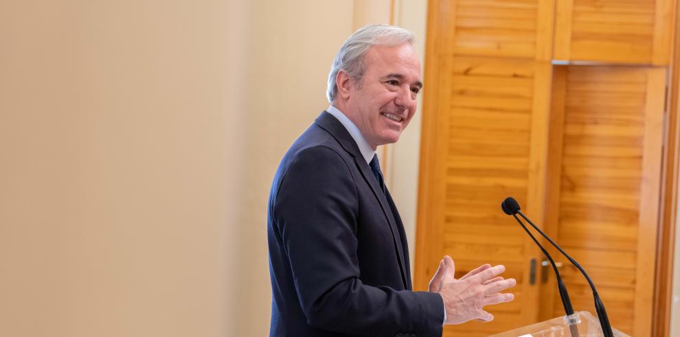 Comparecencia de Jorge Azcón, con motivo del anuncio de Inditex de construir un segundo centro logístico en Zaragoza.