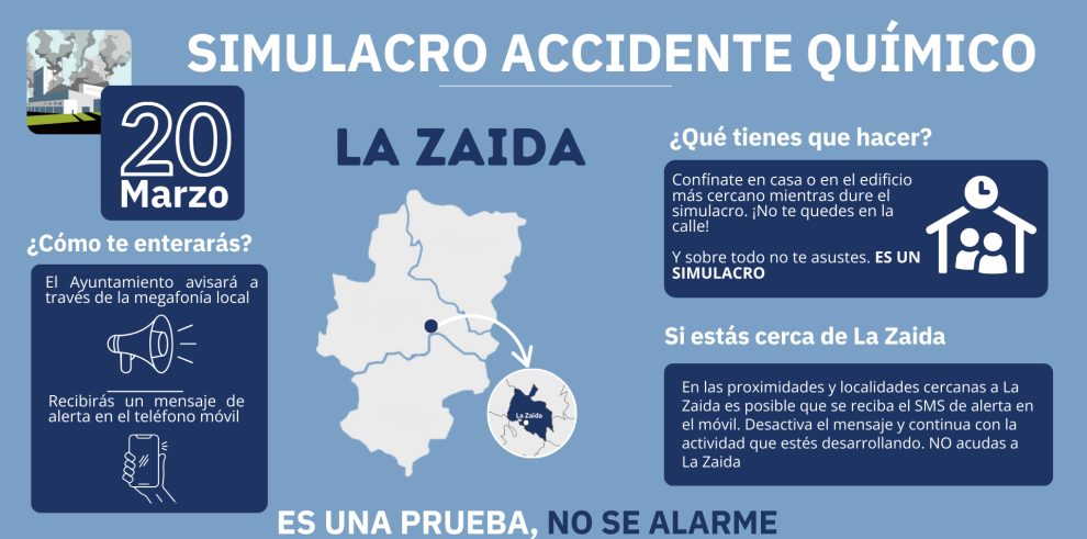 Cartel del simulacro de La Zaida - 20 de marzo