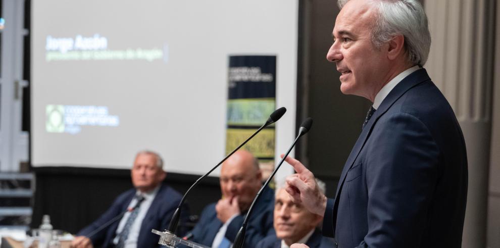 El presidente ha asistido este jueves a la Asamblea General de Cooperativas Agroalimentarias de Aragón.