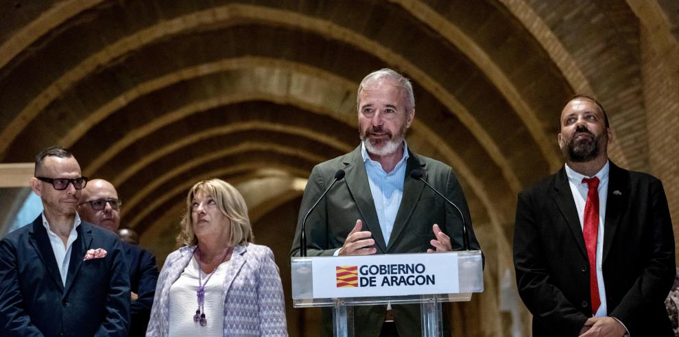 El presidente Jorge Azcón, visita el Monasterio de Sijena