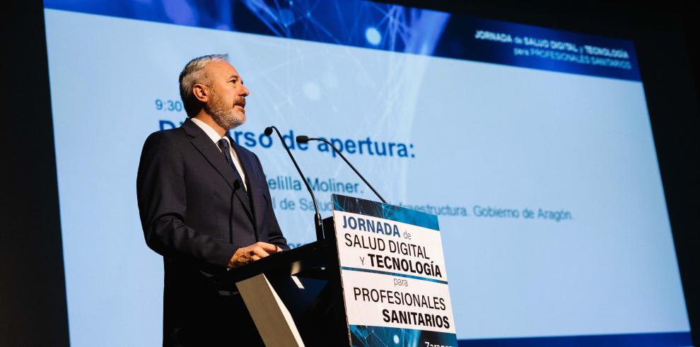 El presidente de Aragón, Jorge Azcón, inaugura la Jornada Salud Digital y Tecnología para Profesionales Sanitarios