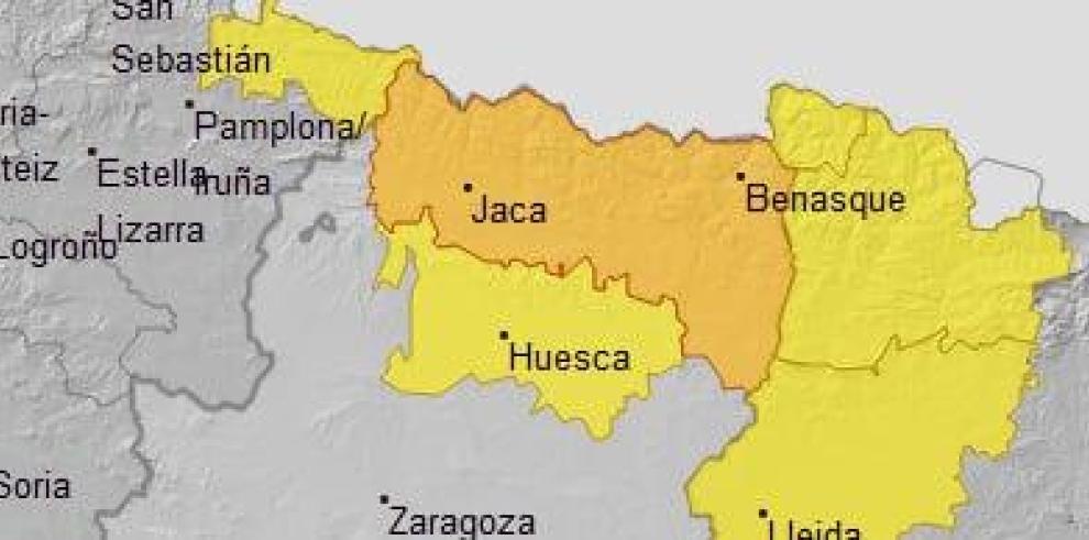 Activada alerta naranja para el Pirineo por tormentas y lluvias