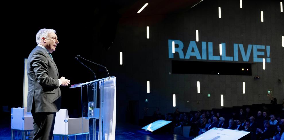 El consejero de Fomento, Vivienda, Logística y Cohesión Territorial, Octavio López, participa en el acto de inauguración del Rail Live 2024
