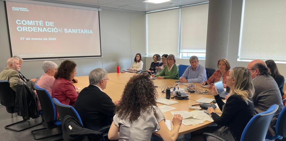 Reunión del comité de ordenación de mapa sanitario de Aragón del 27 de marzo.