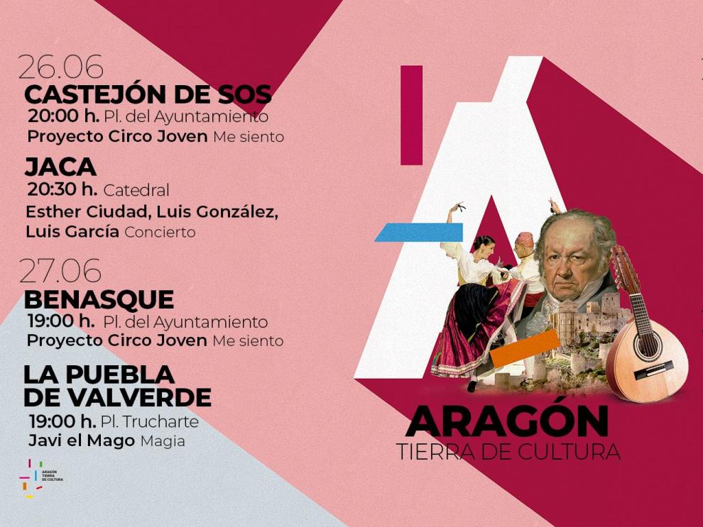 Programación de 'Aragón Tierra de Cultura' para el último fin de semana de junio