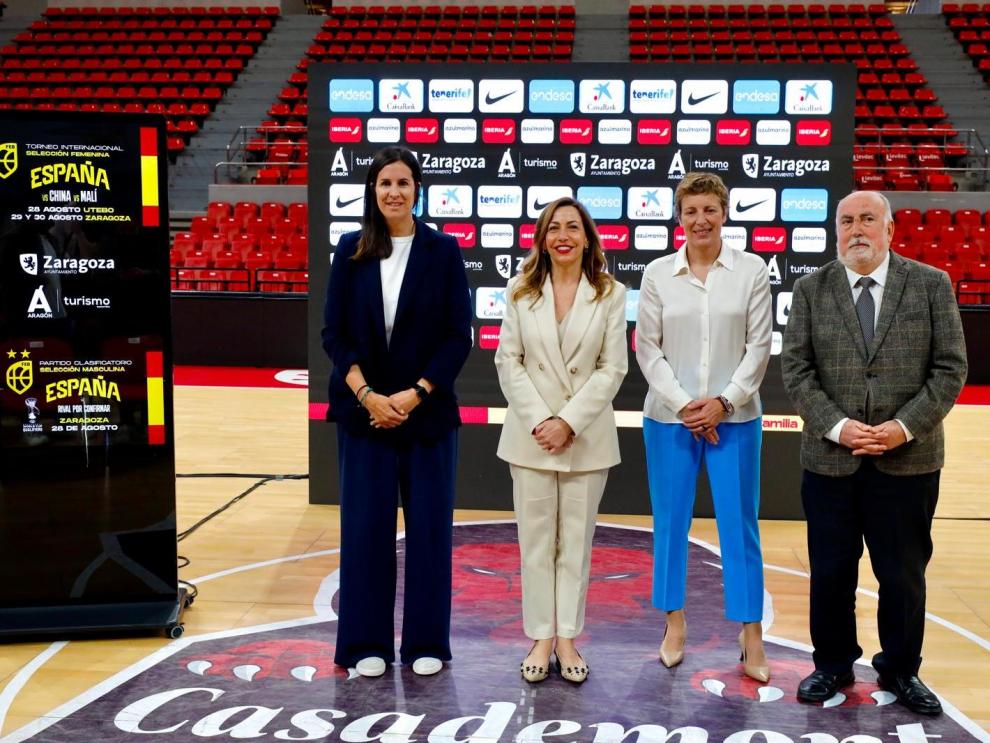 Presentación de los partidos de las selecciones españolas de baloncesto en Zaragoza.