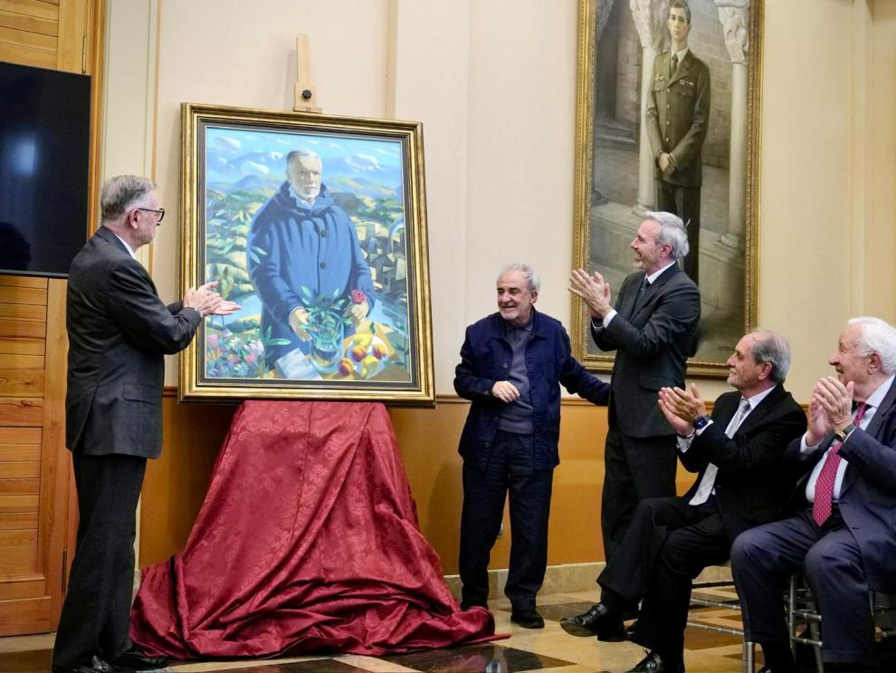 Develado del retrato de Marcelino Iglesias, obra de Jorge Gay.