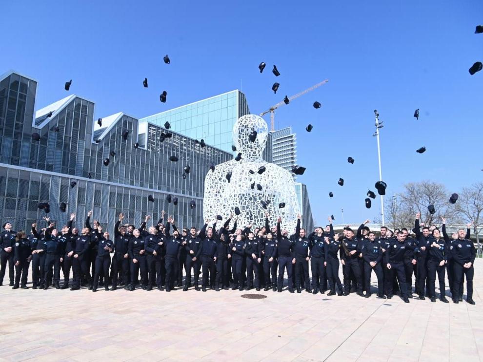 Cierre del último curso de Formación para el Ingreso en los Cuerpos de Policía Local de Aragón, el pasado marzo.