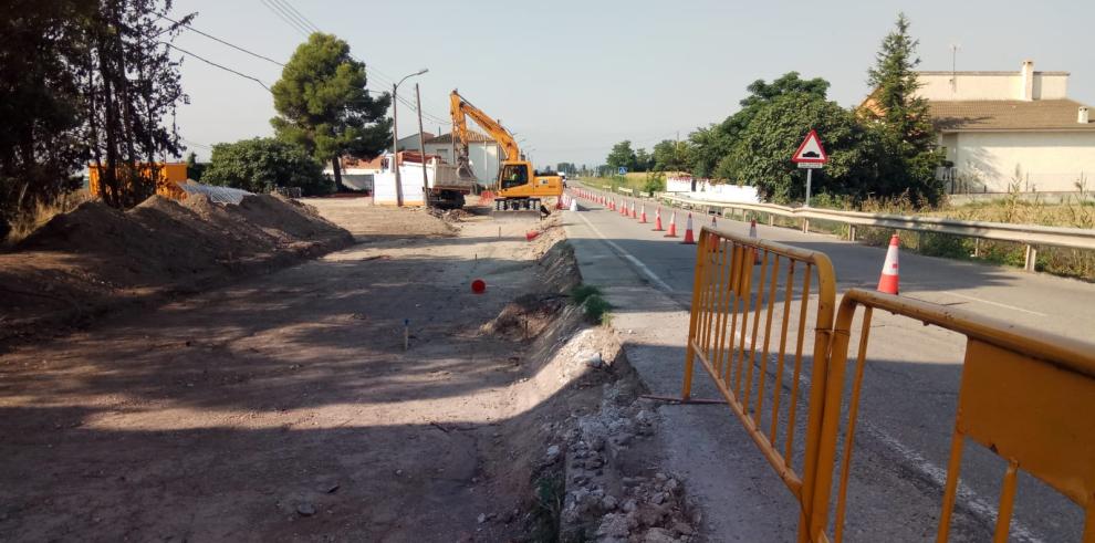 En marcha las obras para el acondicionamiento de un tramo de la travesía de Villamayor de Gállego