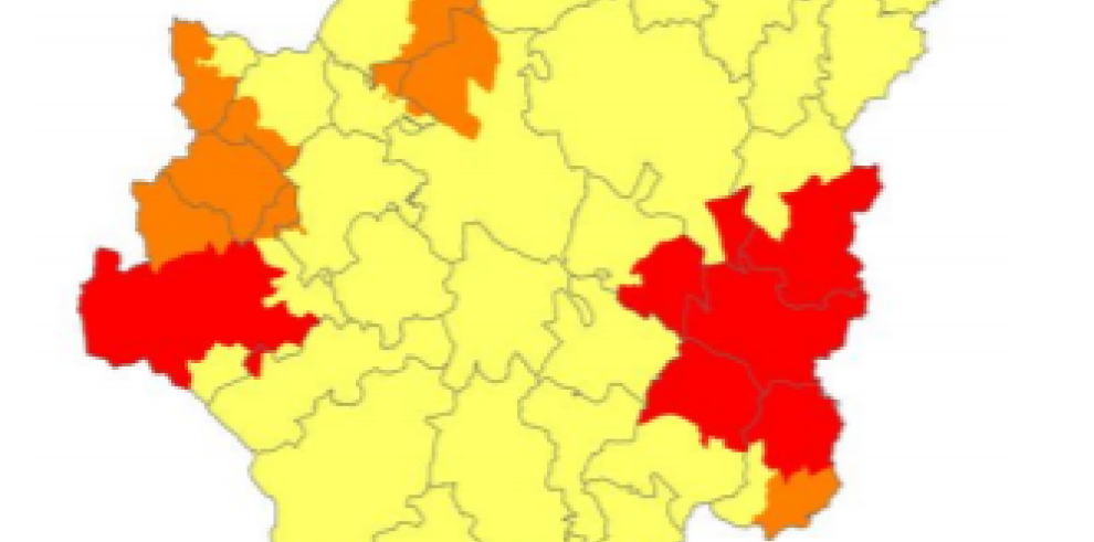 Prealerta roja por riesgo de incendios forestales en Bajo Ebro y en Depresión del Jalón