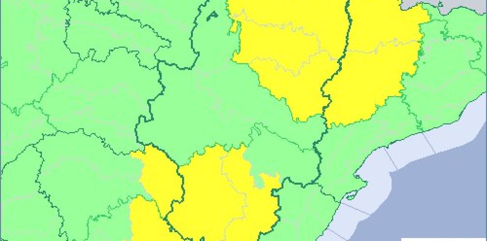 Aviso amarillo por lluvias y tormentas en varios puntos de Aragón