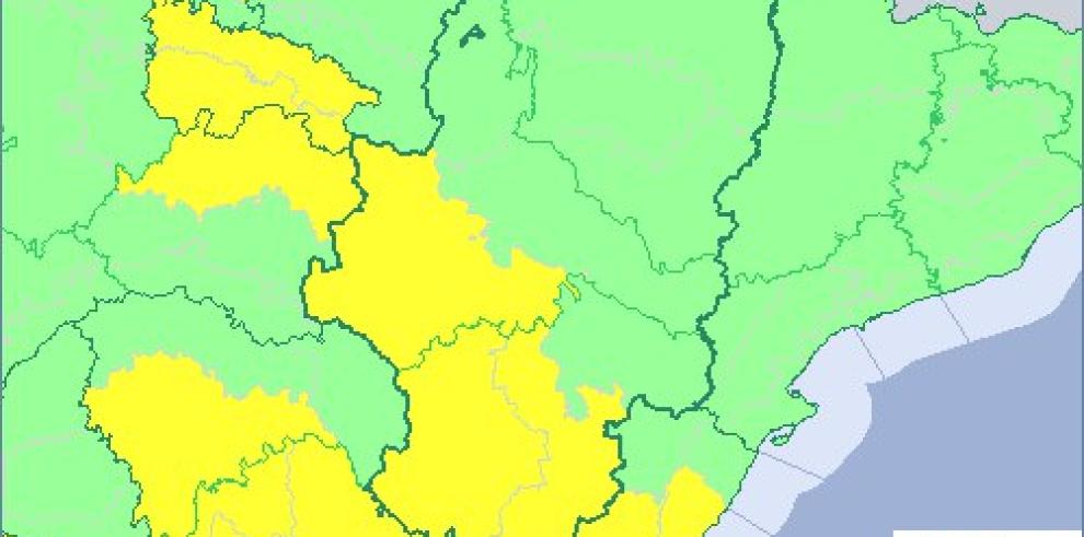 Aviso amarillo por lluvias y tormentas en varios puntos de Aragón