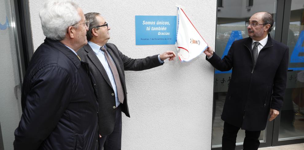 Lambán afirma que Aragón es una comunidad líder en solidaridad en la inauguración del Centro de Ocio Terapéutico de Novallas