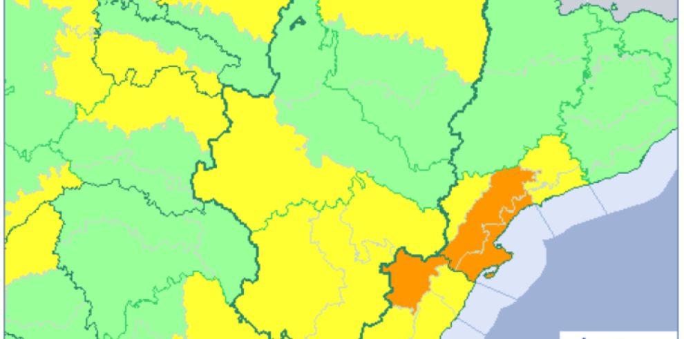 Aviso amarillo por viento en Teruel y nevadas en las tres provincias