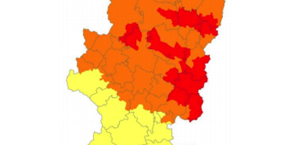 Prealerta roja por riesgo de incendios forestales en varias zonas de Aragón