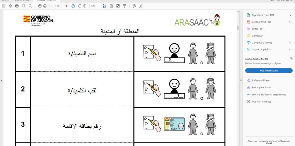 Educación adapta por primera vez las instancias de escolarización para las familias con problemas de comunicación con los pictogramas de ARASAAC