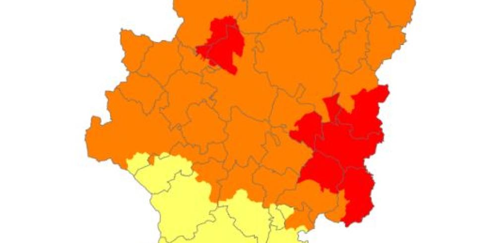 Prealerta roja por riesgo de incendios forestales en Bajo Ebro Forestal, Muela de Zuera y Puertos de Beceite